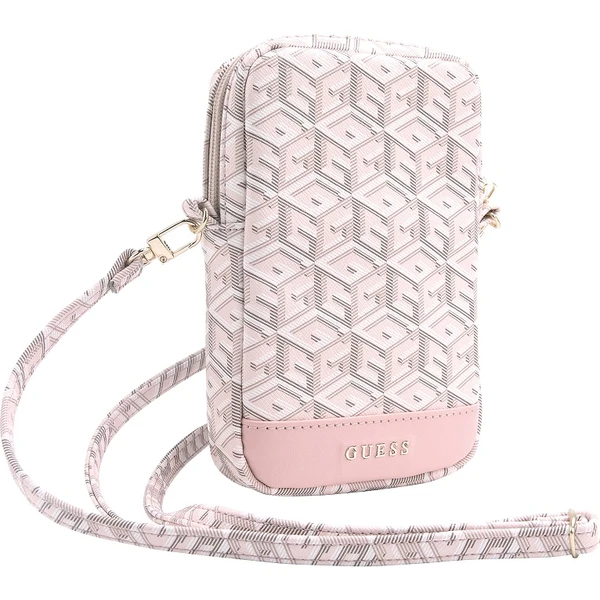 Guess PU G Cube Wallet Phone Bag Zipper růžový - Popruhy a crossbody - Obrázek PK72000N01