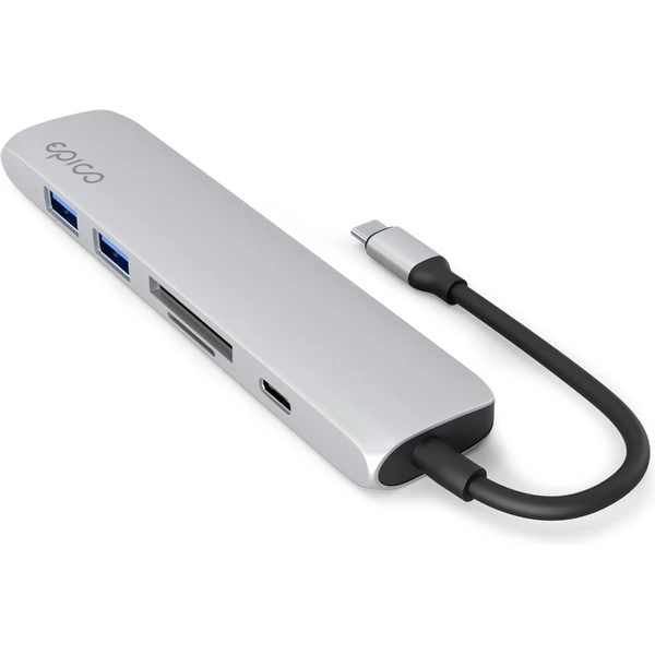 iWant by Epico 6v1 hliníkový hub 8K s USB-C stříbrný - USB huby - Obrázek PKEK000K01