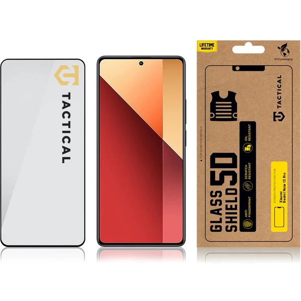 Tactical Glass Shield 5D sklo pro Xiaomi Redmi Note 13 Pro 4G/5G černé - Ochranné folie a skla - Obrázek PL32000O01