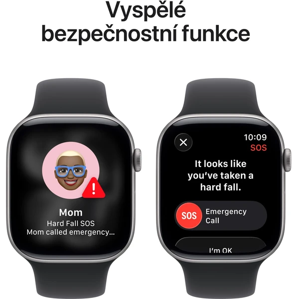Apple Watch Series 11 (42mm) Vesmírně šedý hliník s černým sportovním řemínkem S/M - Chytré hodinky - Obrázek PNNH000K01
