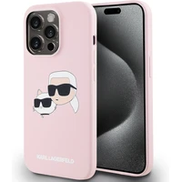 Karl Lagerfeld Liquid Silicone Double Heads Magsafe zadní kryt iPhone 14 Pro růžový - Pouzdra