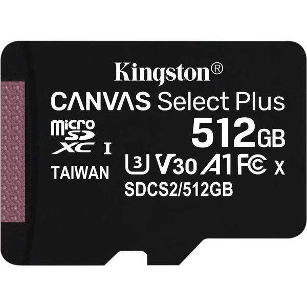 Kingston microSDXC Canvas Select Plus 512GB 100MB/s UHS-I + SD adaptér - Paměťové karty - Obrázek PS3X000501