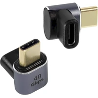 PremiumCord USB-C/USB-C redukce se zahnutým konektorem šedá - Kabely a redukce