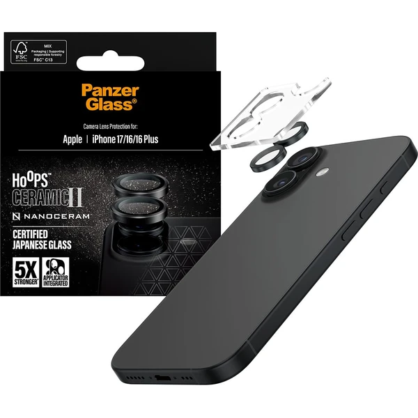 PanzerGlass® Hoops Ceramic II skla Apple iPhone 17/16/16 Plus - Ochranné folie a skla - Obrázek PUEH000K01