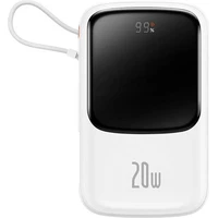 Baseus Qpow Pro 10000mAh, 20W, s kabelem Lightning bílá - Powerbanky