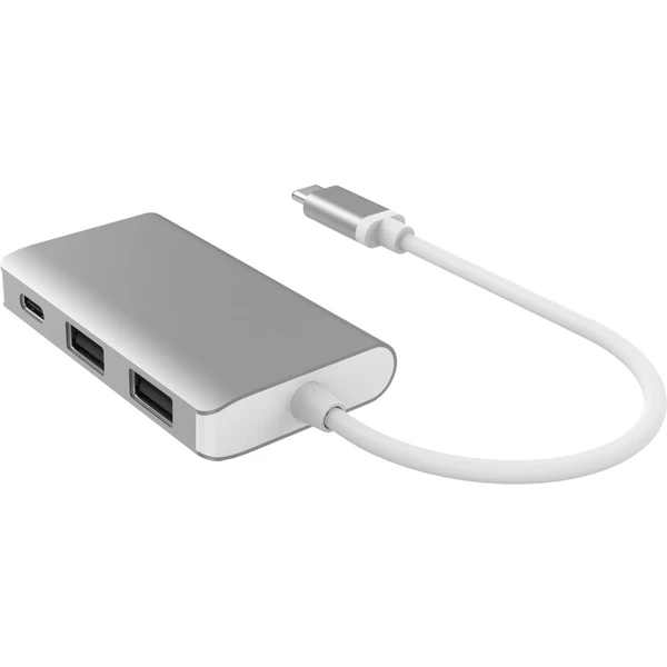 PremiumCord Převodník USB3.1 typ C na HDMI + 2xUSB3.0 + PD nabíjení stříbrný - Dokovací stanice - Obrázek PWH0000401