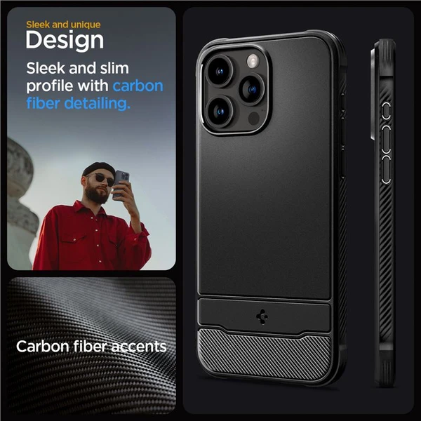Spigen Rugged Armor MagFit iPhone 15 Pro Max matně černý - Pouzdra - Obrázek PWW8000601