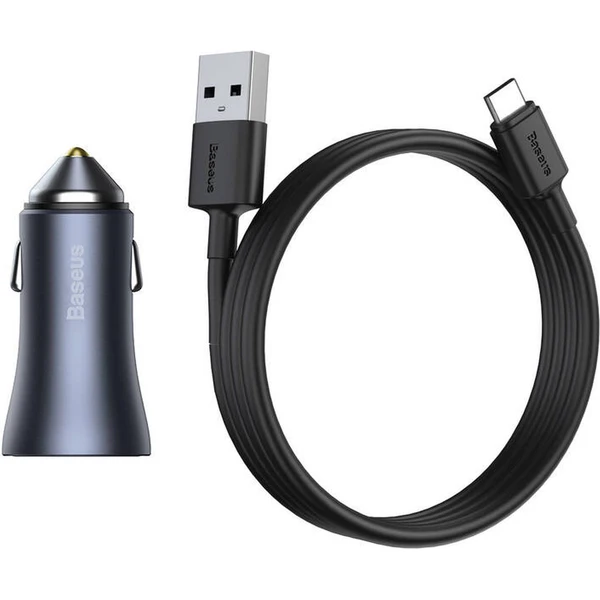 Baseus Golden Contactor Pro 40W USB-C nabíječka do auta šedá - Nabíječky - Obrázek PXTL000K01