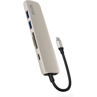 Epico 6v1 hliníkový hub 8K s USB-C hvězdně bílý - USB huby