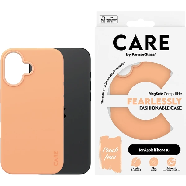 PanzerGlass® CARE kryt Apple iPhone 16 MagSafe Fearlessly broskvový - Pouzdra - Obrázek Q008000P01