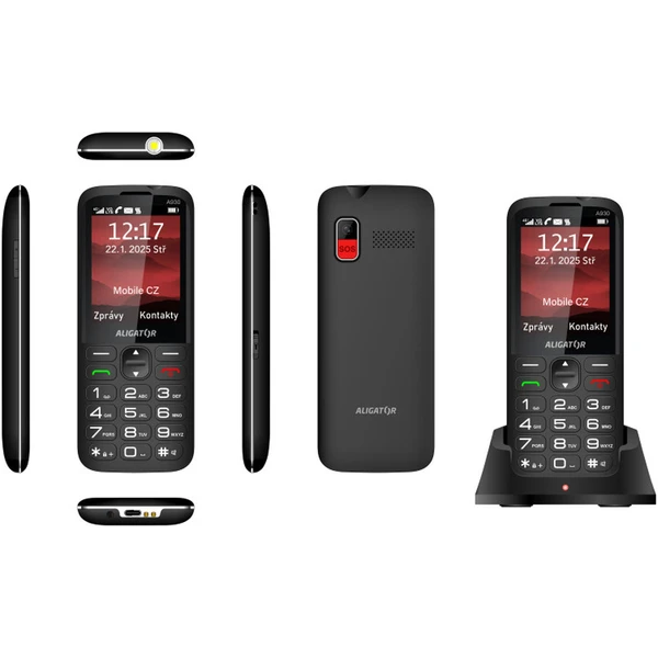 Aligator A930 GPS 4G Senior mobilní telefon s aplikací Záchranka (s nabíjecím stojánkem) černý - Mobilní telefony - Obrázek Q02C000P01