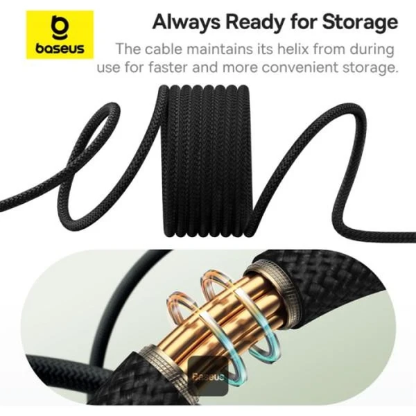 Baseus Tungsten Gold USB-C/USB-C magnetický napájecí kabel 100W 1m černý - Kabely a redukce - Obrázek Q12R000K01