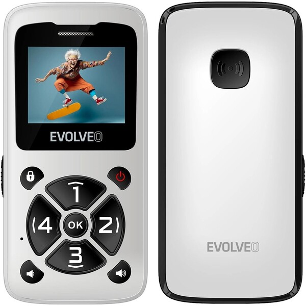 EVOLVEO EasyPhone ID mobilní telefon pro seniory bílý Bílá