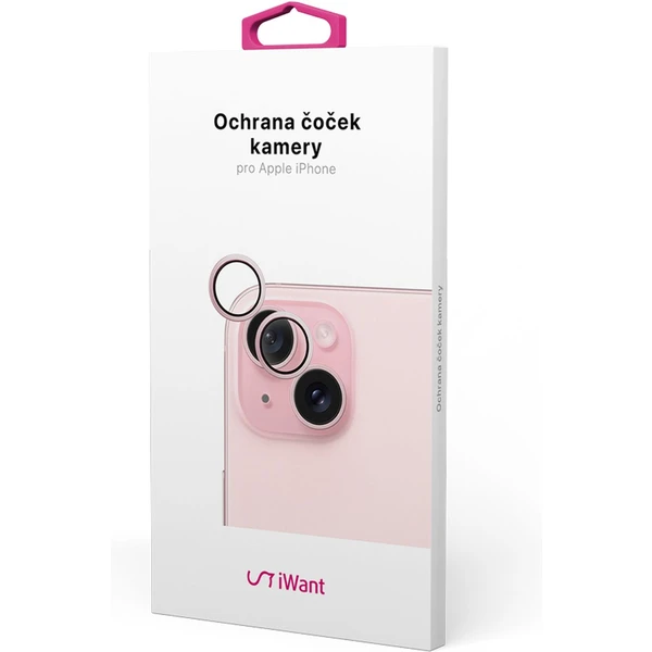 iWant ochrana čoček na kameru iPhone 15 /15 Plus růžová - Ochranné folie a skla - Obrázek Q1P1000O01