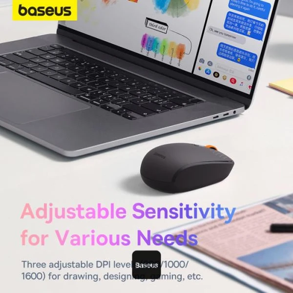 Baseus F01B Tri-mode bezdrátová myš šedá - Myši - Obrázek Q22R000K01