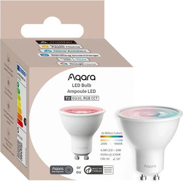 AQARA LED Bulb T2 (GU10, RGB CCT) (LB-L03D) Zigbee a Thread RGB + CCT LED žárovka - Žárovky - Obrázek Q2PD000N01