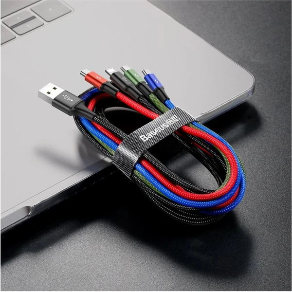 Baseus Fast 4v1 napájecí kabel 1,2m černý - Kabely a redukce - Obrázek Q2RR000501