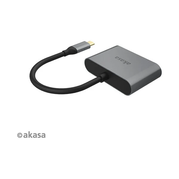 Akasa USB-C/HDMI + VGA redukce 0,18m šedá - Kabely a redukce - Obrázek Q35X600301