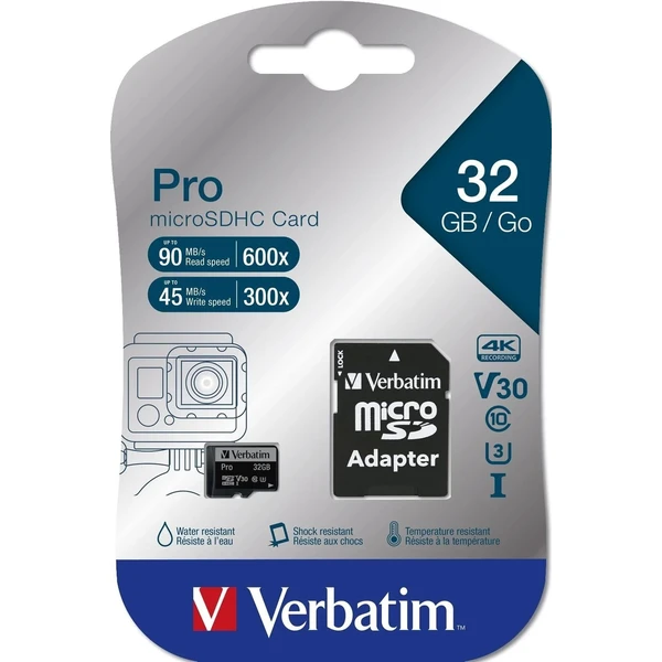 Verbatim Premium microSDHC 16GB + SD adaptér - Paměťové karty - Obrázek Q3N3000J01