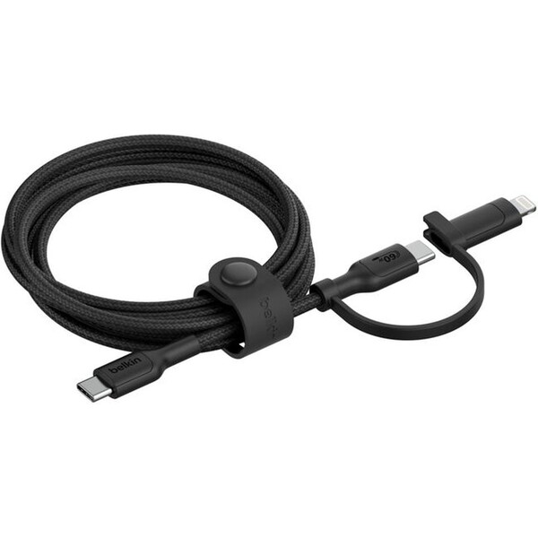 Belkin CAC003HQ1.5MBK BOOST CHARGE PRO™ 2v1 USB-C a Lightning 1,5m černý Černá