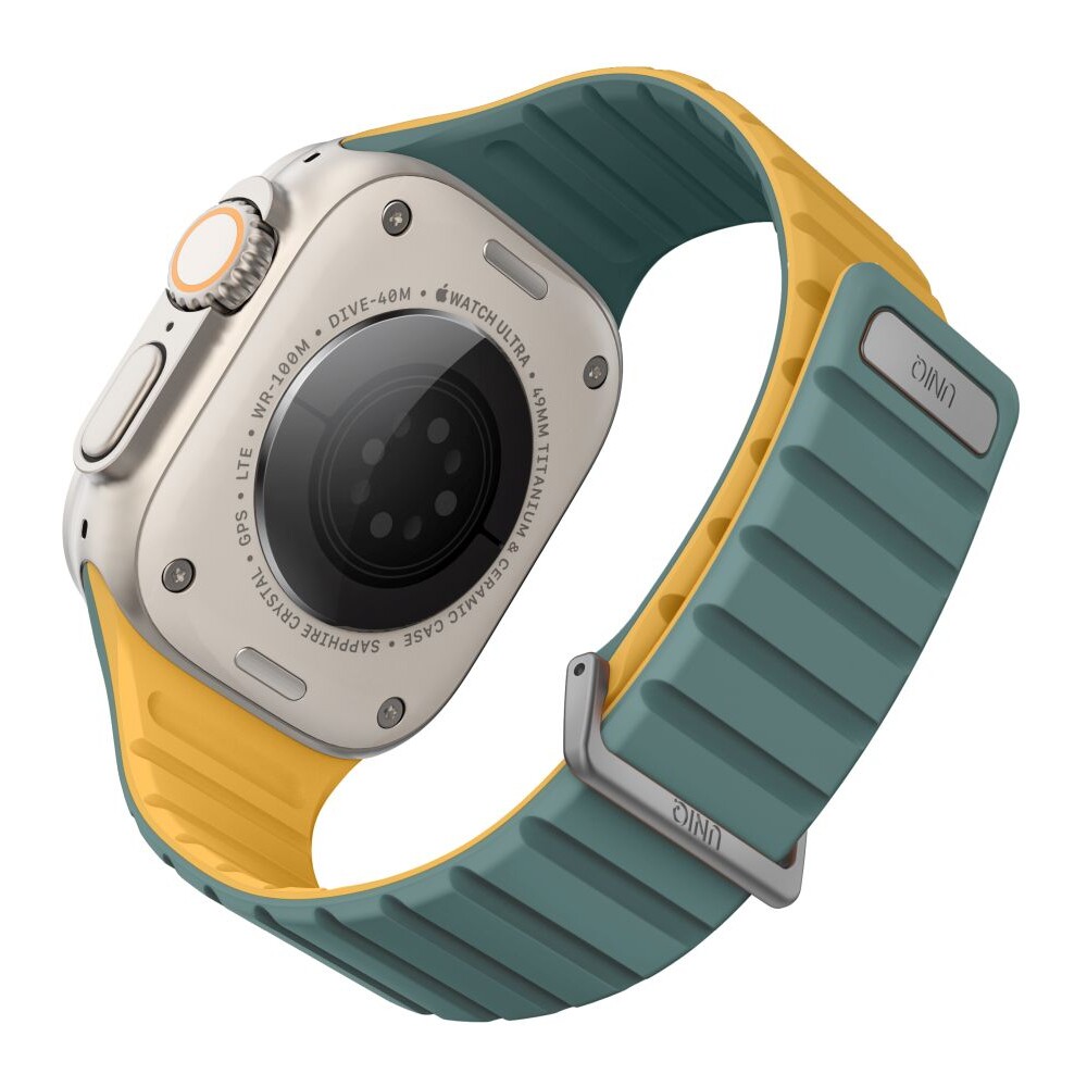 UNIQ Revix Evo oboustranný řemínek Apple Watch 49/45/44/42mm (zelený/žlutý)