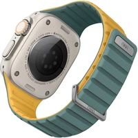 UNIQ Revix Evo oboustranný řemínek Apple Watch 49/46/45/44/42mm (zelený/žlutý) - Řemínky