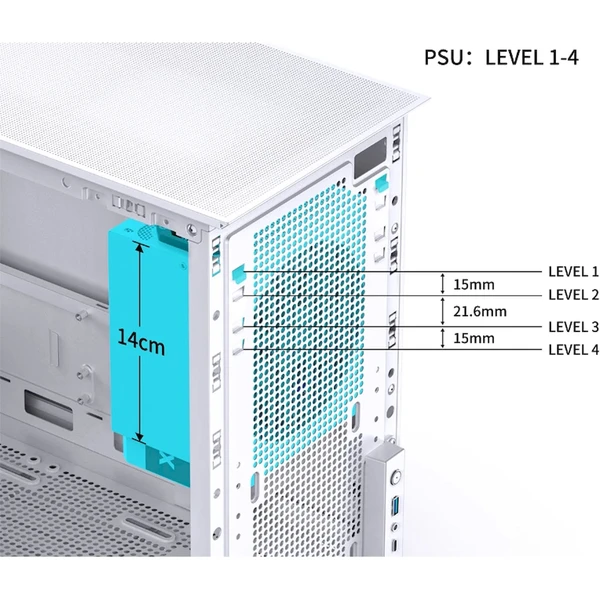 Jonsbo D31 MESH Screen bílá - Počítačové skříně - Obrázek Q4VD000K01