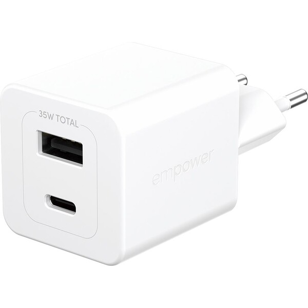 PanzerGlass® empower nabíječka Turbo GaN (35 W) 1x USB-C + 1x USB-A, bílá