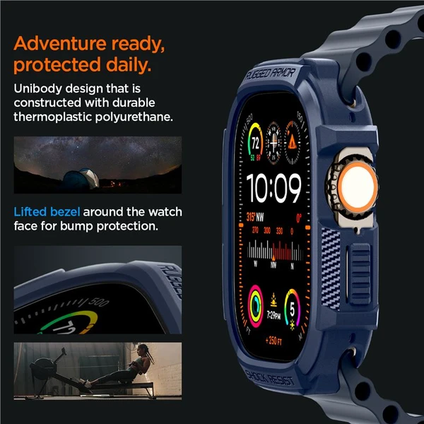 Spigen Rugged Armor kryt Apple Watch Ultra 3/2/1 (49mm) modrý - Pouzdra - Obrázek Q5A1000P01