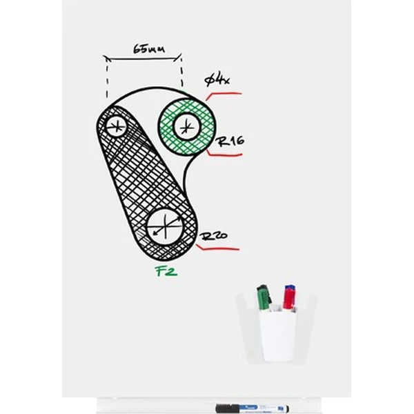 Rocada Skin 6419R magnetická tabule bílá - Magnetické tabule - Obrázek Q5EN000K01