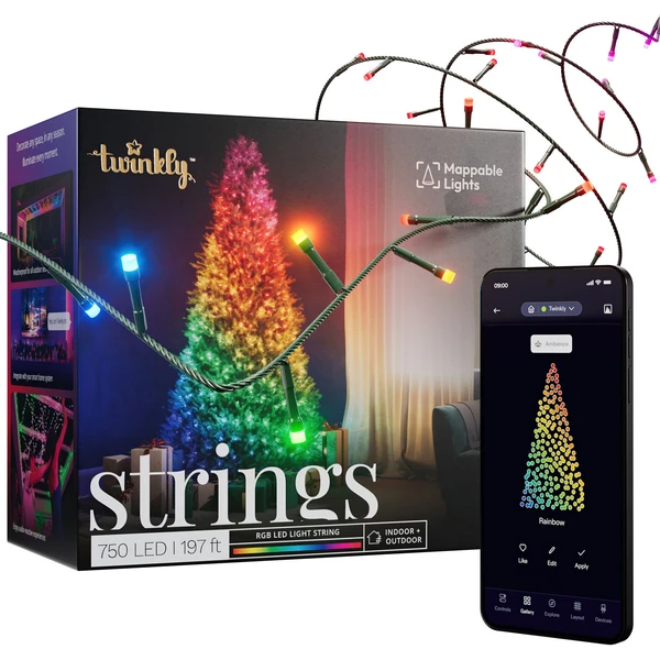 Twinkly Strings Multi-Color chytré žárovky na stromeček 750 ks - Svítidla - Obrázek Q5P9000J01