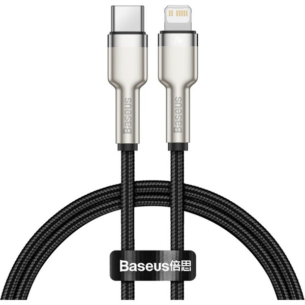 Baseus kabel USB-C PD / Apple Lightning 20W / 0,25m CATLJK-01 Černá
