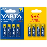 Varta Longlife POWER LR03 alkalická baterie AAA (4+4 ks) - Baterie