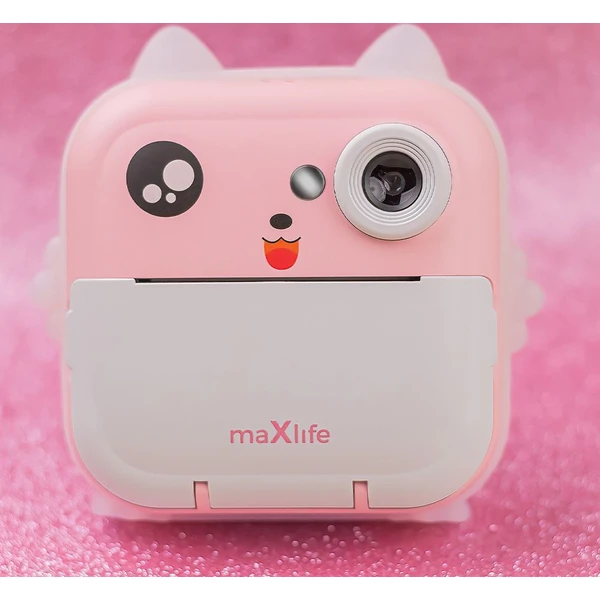 Maxlife MXPC-100 dětský fotoaparát s tiskárnou růžový - Fotoaparáty - Obrázek Q7ER000K01