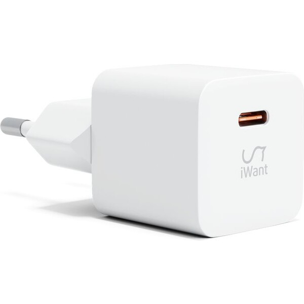 iWant USB-C PD MINI II síťová nabíječka s rychlonabíjením 20W bílá