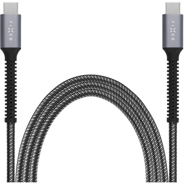 FIXED Armor USB-C/USB-C napájecí kabel 240W 1,2m šedý - Kabely a redukce - Obrázek Q8I1000O01