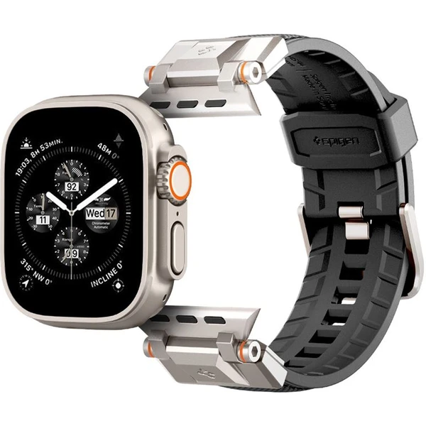 Spigen DuraPro Armor řemínek Apple Watch Ultra 49/46/45/44/42mm stříbrný/černý - Řemínky - Obrázek Q8N5000701