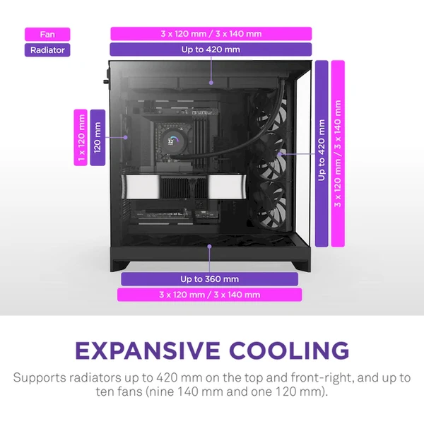 NZXT H9 Flow černá - Počítačové skříně - Obrázek Q97K000K01