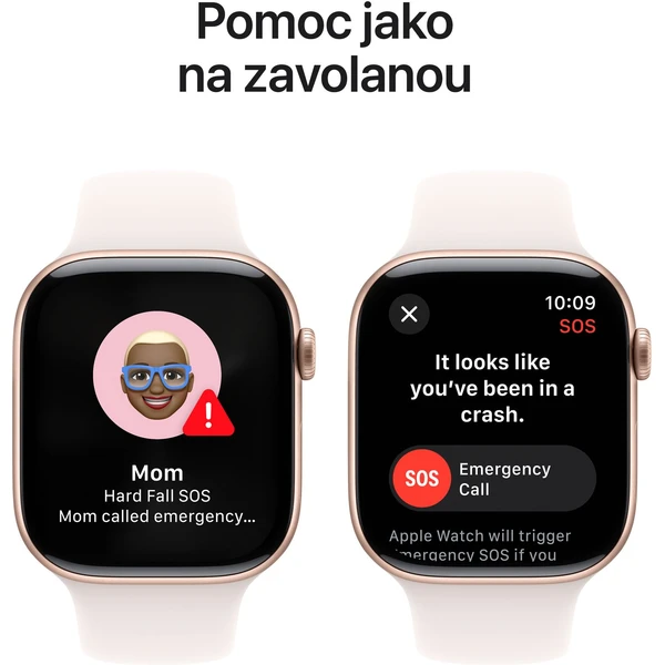 Apple Watch Series 10 Cellular 42mm Růžově zlatý hliník se světle ruměným sportovním řemínkem S/M (Další) - Chytré hodinky - Obrázek Q9Q7000K01