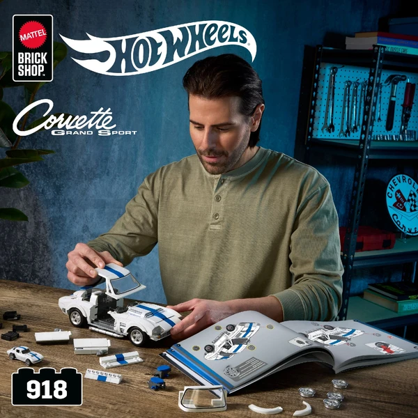 Mattel Brick Shop sestavitelný model Hot Wheels - Corvette Grand Sport (Elite series) - Stavebnice - Obrázek QA6L000K01