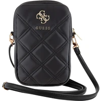 Guess PU Quilted 4G Metal Logo Wallet Phone Bag Zipper černý - Popruhy a crossbody