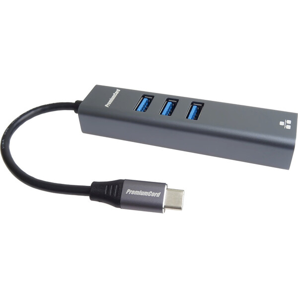 PremiumCord 4v1 USB-C Hub antracitový - USB huby - Obrázek QA8L000K01