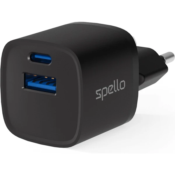 Spello ForceBoost GaN 20W nabíjecí adaptér černý - Nabíječky - Obrázek QAIE000O01
