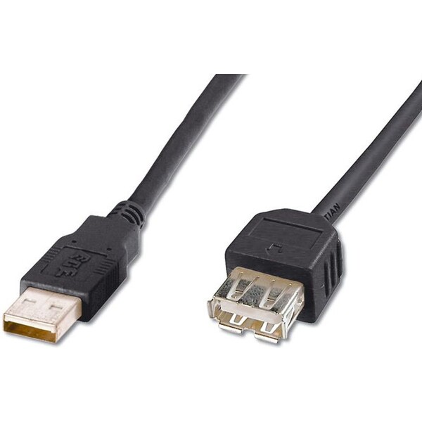 PremiumCord kupaa02bk Kabel USB2.0 A-A 20cm prodlužovací (A-M/A-F) Černá