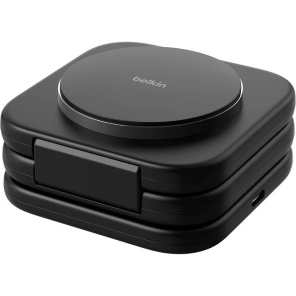 Belkin BOOST CHARGE PRO Qi2/MagSafe 3v1 bezdrátová skládací cestovní nabíječka černá (CZ adaptér) - Nabíječky - Obrázek QAYP000K01