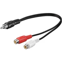 PremiumCord kabel 1x Cinch male - 2x Cinch female 20 cm  - Kabely a redukce