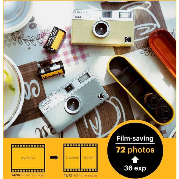 Kodak EKTAR H35 Half Frame fotoaparát hnědý - Fotoaparáty - Obrázek QBO0000L01