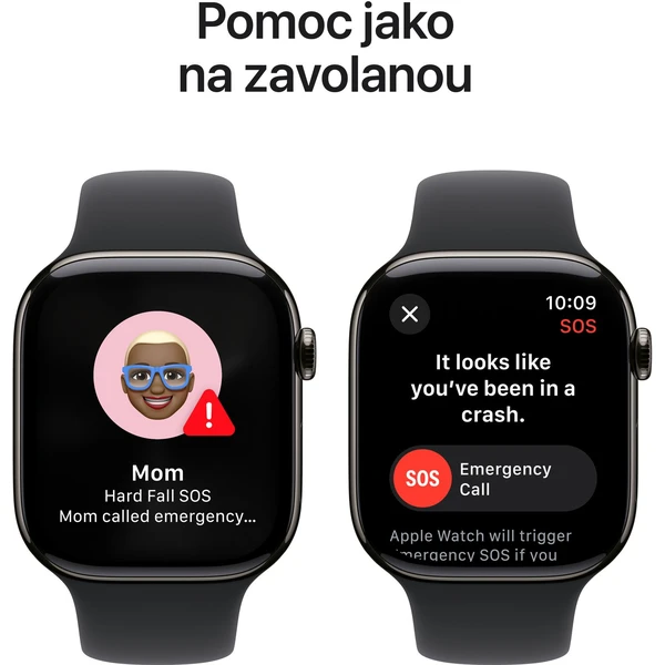 Apple Watch Series 10 Cellular 42mm Břidlicově šedý titan s černým sportovním řemínkem M/L (Další) - Chytré hodinky - Obrázek QBQ7000K01