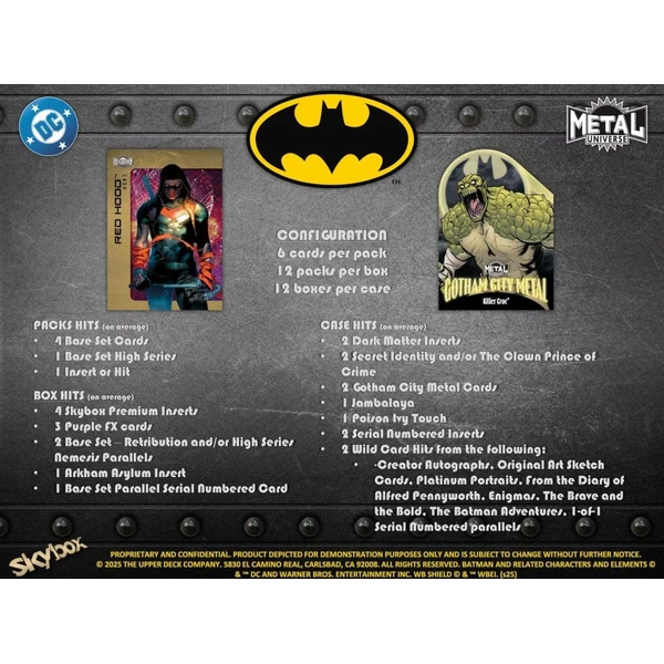 Sběratelské karty 2025 Upper Deck Batman Skybox Metal Universe Hobby Box - Sběratelské karty a nálepky - Obrázek QC7M000K01
