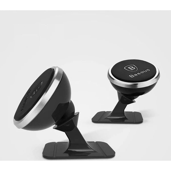 Baseus 360 držák do auta s magnetem na palubní desku stříbrný - Držáky - Obrázek QC9R000K01